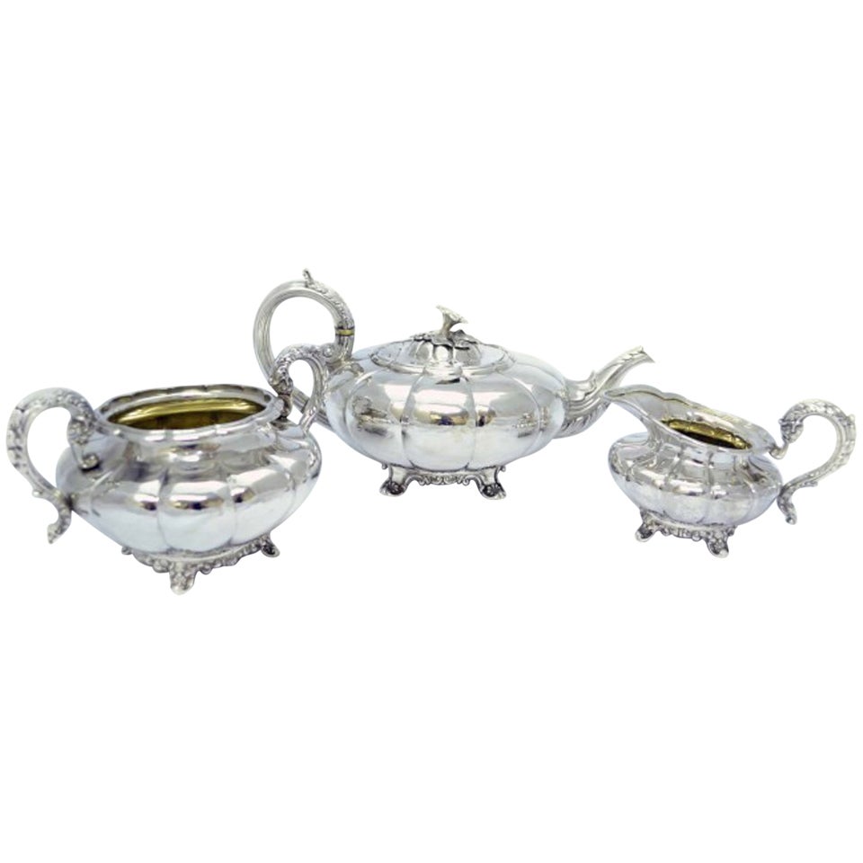 Antique Silver Tea Set Birmingham 1836 G.R. Collis 