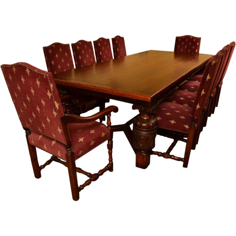 Harrods Oak Dining Room Suite Table & 10 Chairs with Sideboard