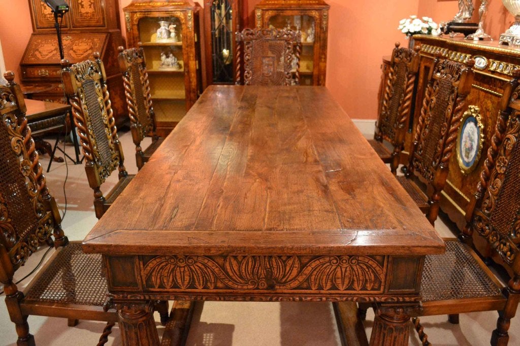 antique solid wood dining table
