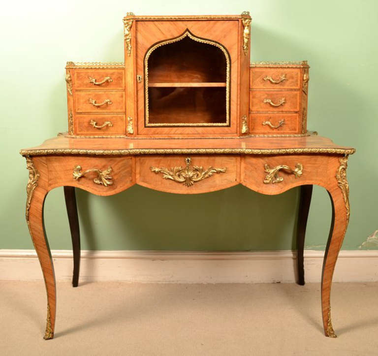 Antique Victorian Walnut Bonheur Du Jour, circa 1860