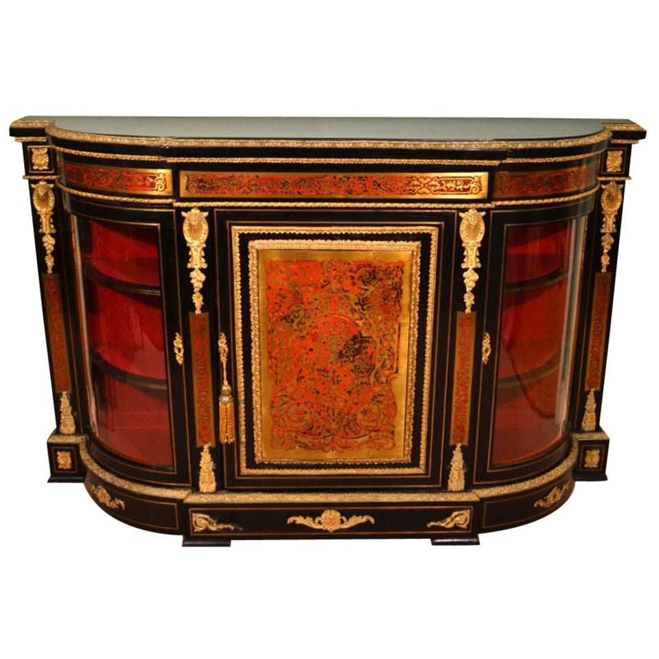 Antique Victorian Boulle Cabinet Credenza c.1870