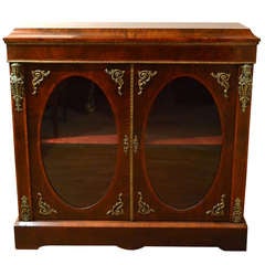 Antique Victorian Burr Walnut Pier Cabinet c.1860 
