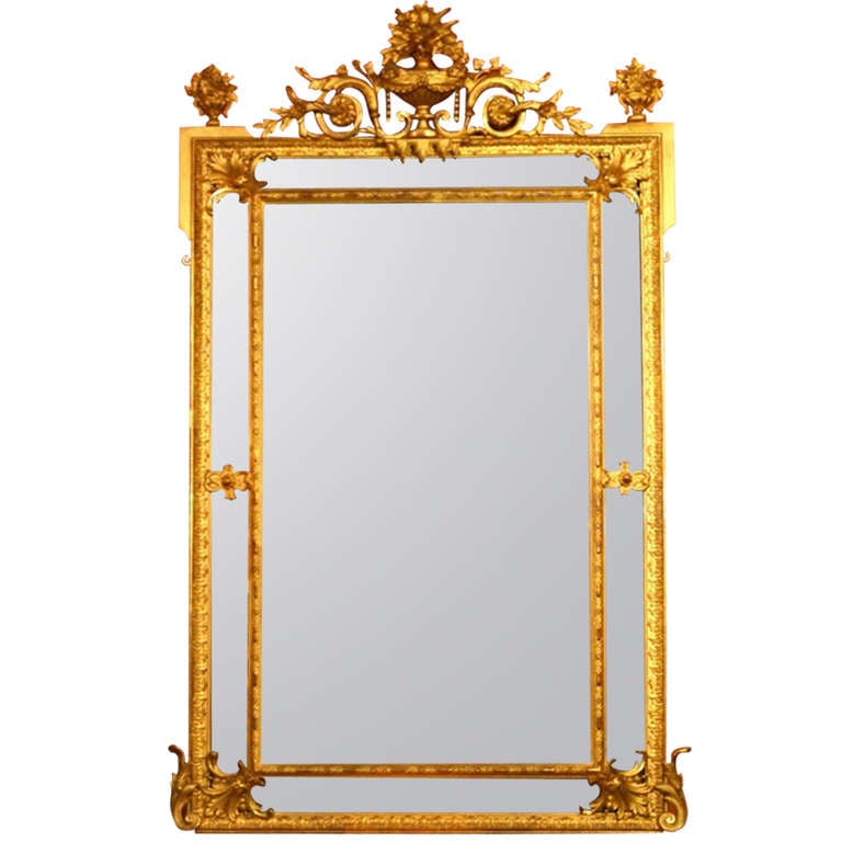 Antique Large French Cushion Gilded Mirror C 1880 At 1stdibs Antique Large French Cushion Gilded Mirror C 1880