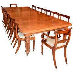 Antique 12ft Mahogany Dining Table c.1850 & 16 Chairs