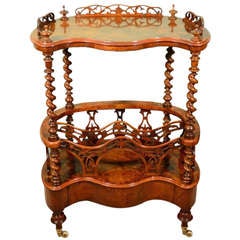 Antique Victorian Burr Walnut Canterbury c.1860