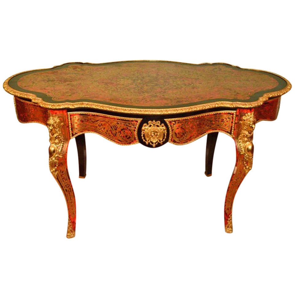 Antique French Boulle Centre Table / Bureau Plat c.1870
