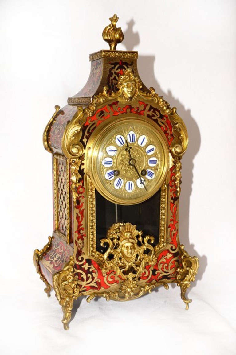 Antique French Boulle Mantel Clock HF Paris c.1870 In Excellent Condition In London, GB