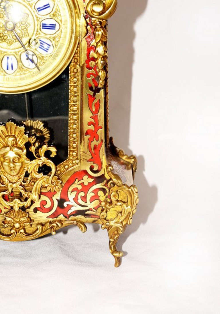 Antique French Boulle Mantel Clock HF Paris c.1870 3