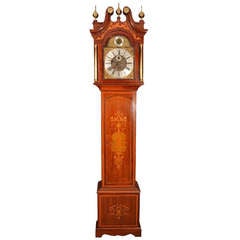 Antique Inlaid Grandfather Clock, Eight Bells, Five Gongs