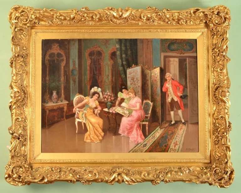 Description 	This is a delightful oil on canvas 19th Century Italian School painting bearing the signature of the artist 