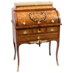 Used French Louis XV Revival Marquetry Bureau, circa 1870