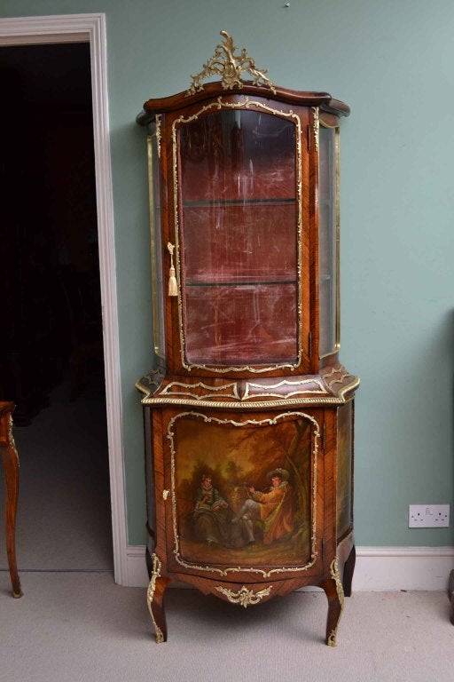 Antique French Vernis Martin Display Cabinet c.1880 8