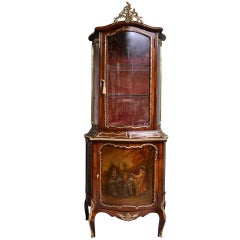 Antique French Vernis Martin Display Cabinet c.1880