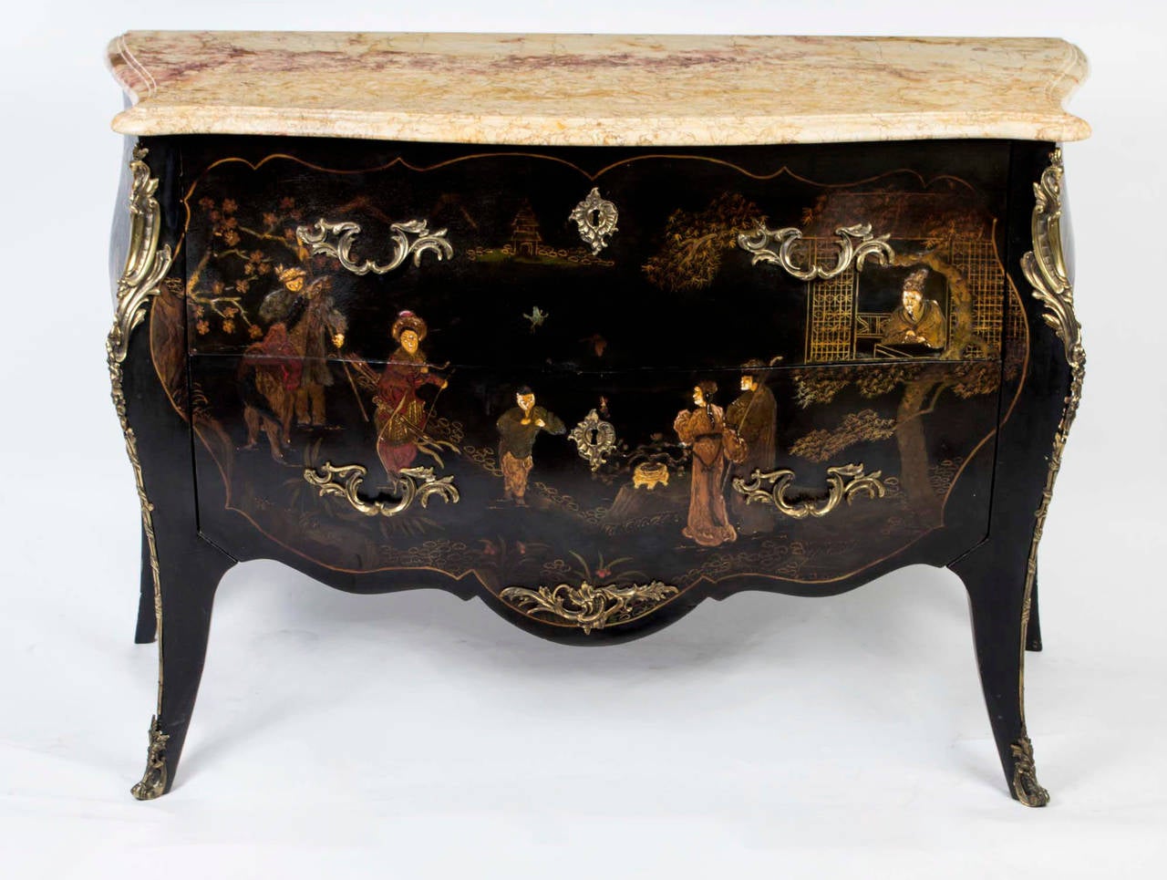 Antique French Chinoiserie Lacquered Chest, circa 1880