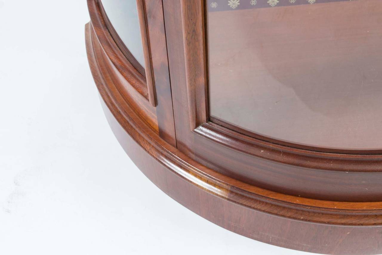 English Vintage Pair Dome-Top Half Round Display Cabinets