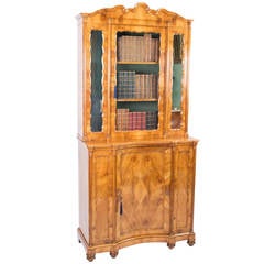 Antique French Fruitwood Cabinet Bookcase, circa 1880