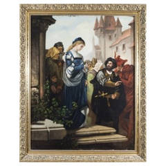 Antique Painting 'Faust & Margaret' by Werner, circa 1880