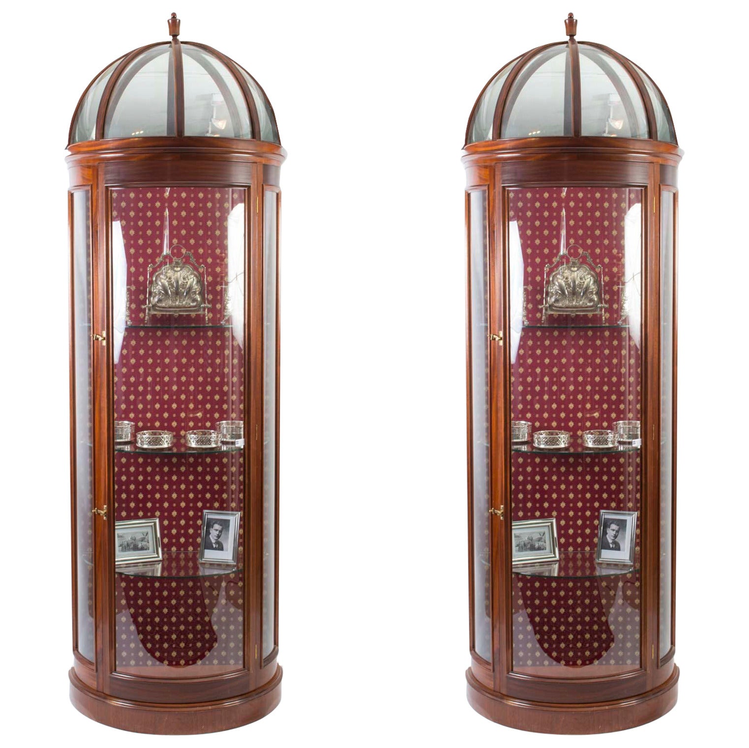 Vintage Pair Dome-Top Half Round Display Cabinets