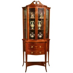 Antique Edwardian Inlaid Display Cabinet c.1880