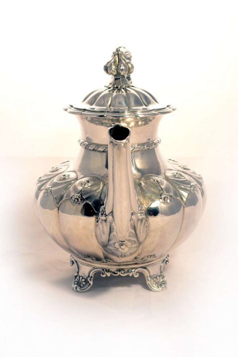 Antique English George III Silver Coffee Pot 1827