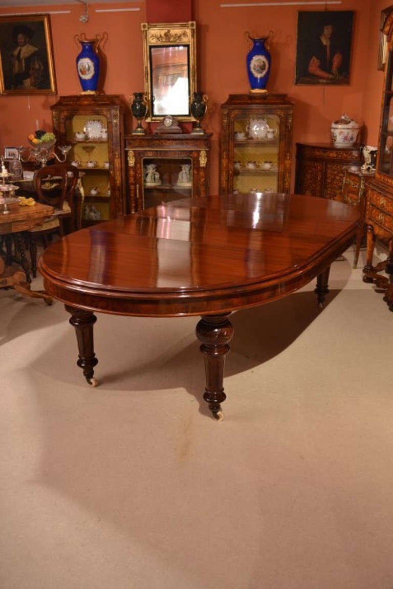 English Antique 10ft Victorian Dining Table c.1870 & 10 Chairs