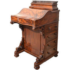 Antique Victorian Burr Walnut Davenport Desk