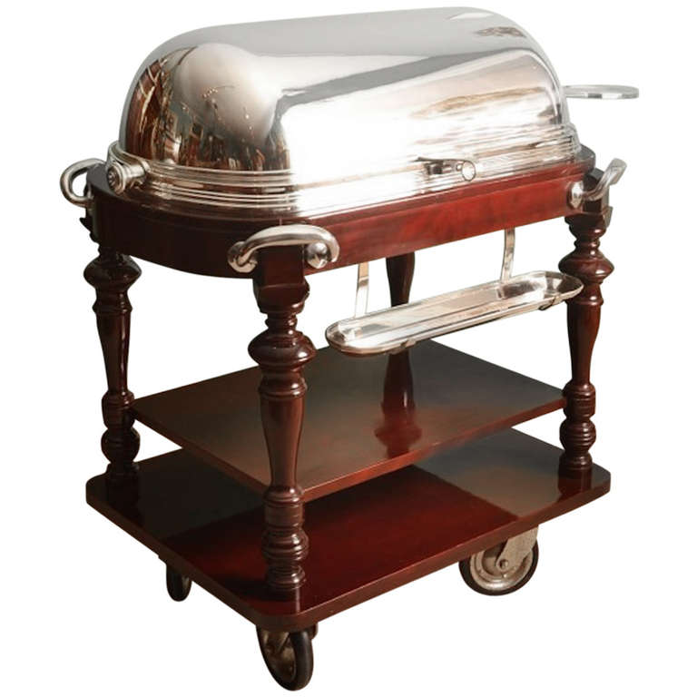 Vintage Rare Silver Plated Roast Beef Trolley at 1stDibs meat carving