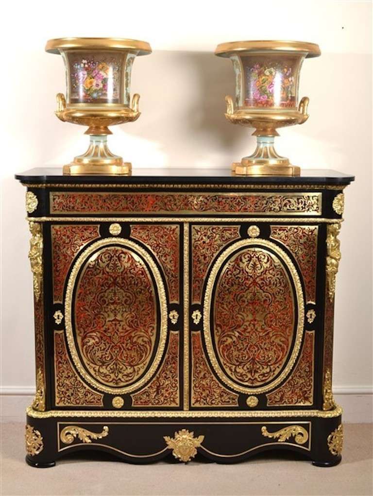 French Antique Boulle and Tortoiseshell Pier Cabinet