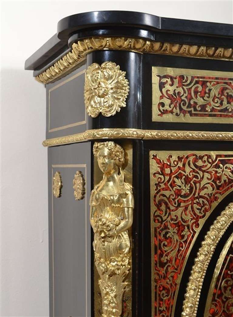 Antique Boulle and Tortoiseshell Pier Cabinet 4