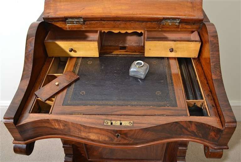 Antique Victorian Burr Walnut Davenport Desk 3