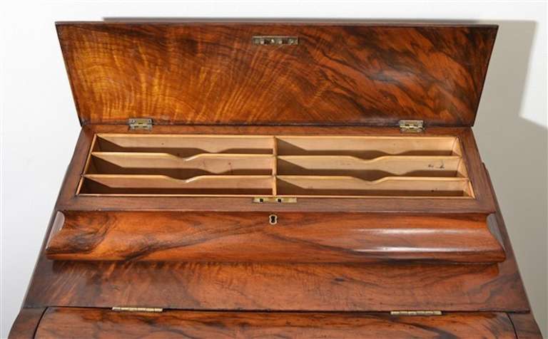 Antique Victorian Burr Walnut Davenport Desk 1