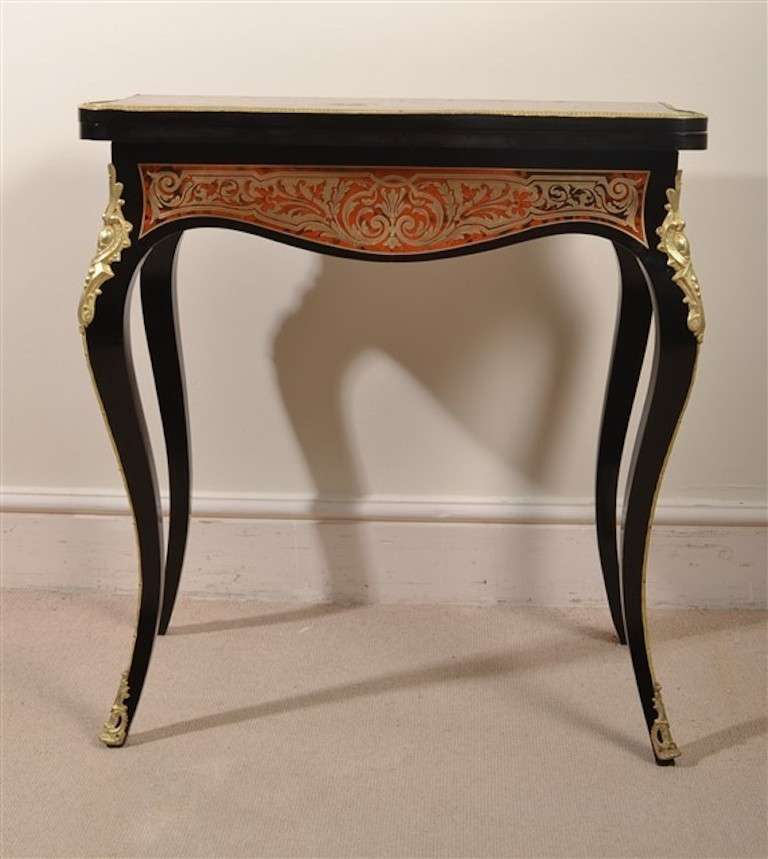 Antique French Boulle Tortoiseshell Card Table In Excellent Condition In London, GB
