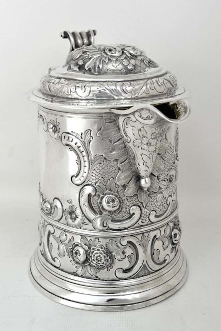 English Antique Large, George I Silver Tankard Mug Jug