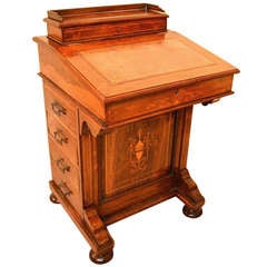 Antique Edwardian Rosewood Inlaid Davenport circa 1890