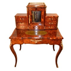 Antique Victorian Walnut Bonheur Du Jour circa 1860