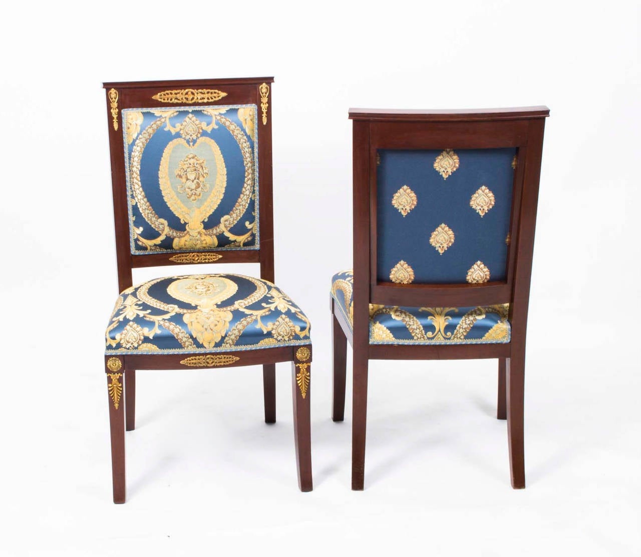 Antique Empire Style Eight Mahogany Ormolu Chairs, circa 1920 In Excellent Condition In London, GB