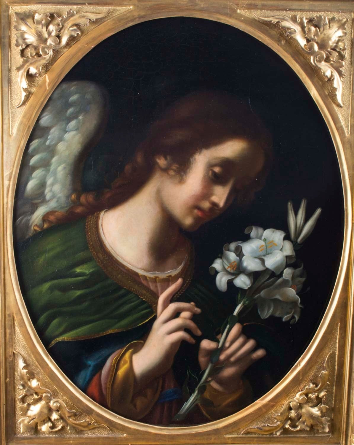 Antique Pair Oil on Canvas After Carlo Dolci c.1860 1