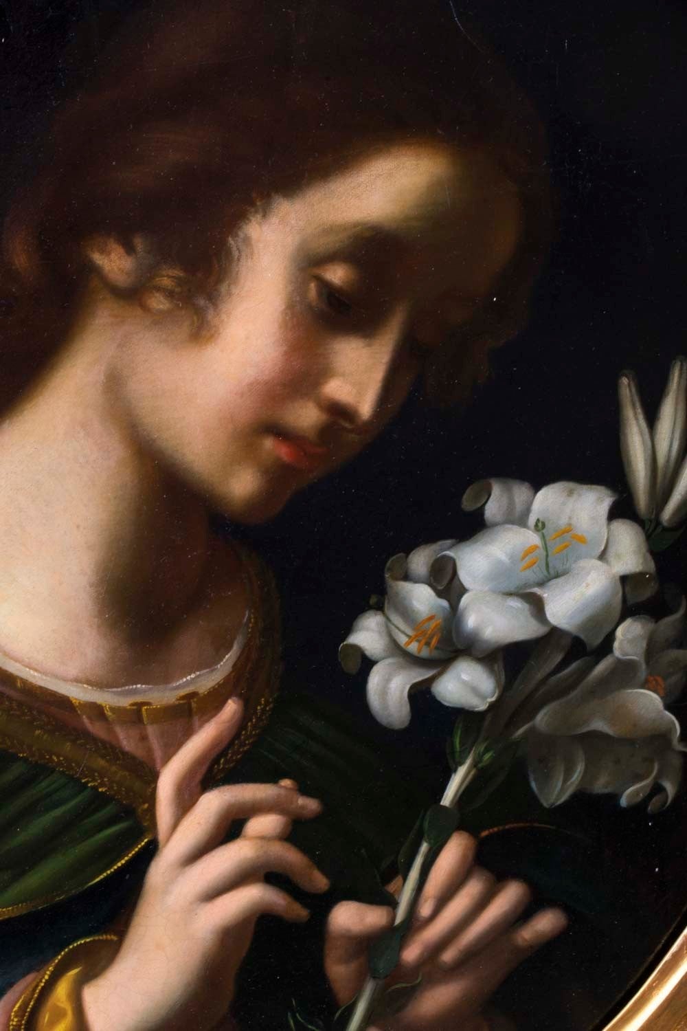 Antique Pair Oil on Canvas After Carlo Dolci c.1860 2