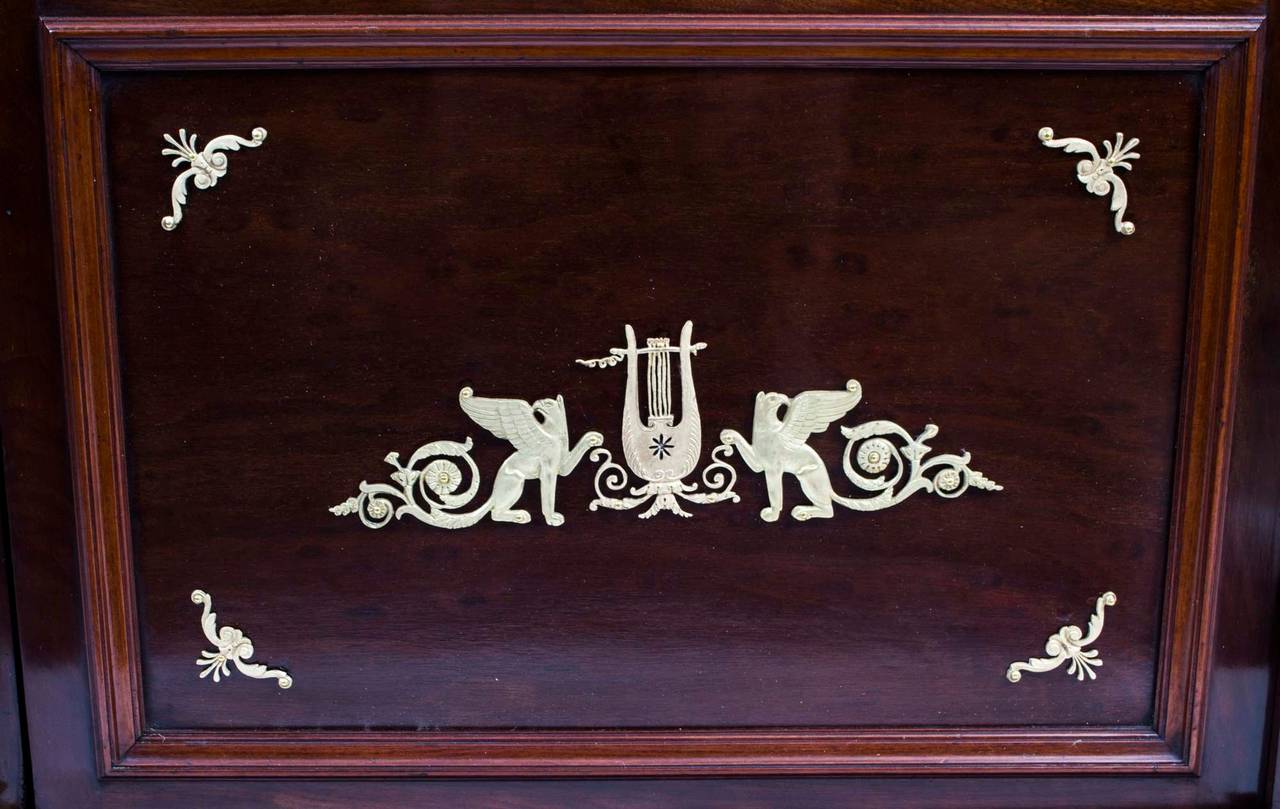 Antique French Empire Mahogany Bookcase Cabinet c.1840 4