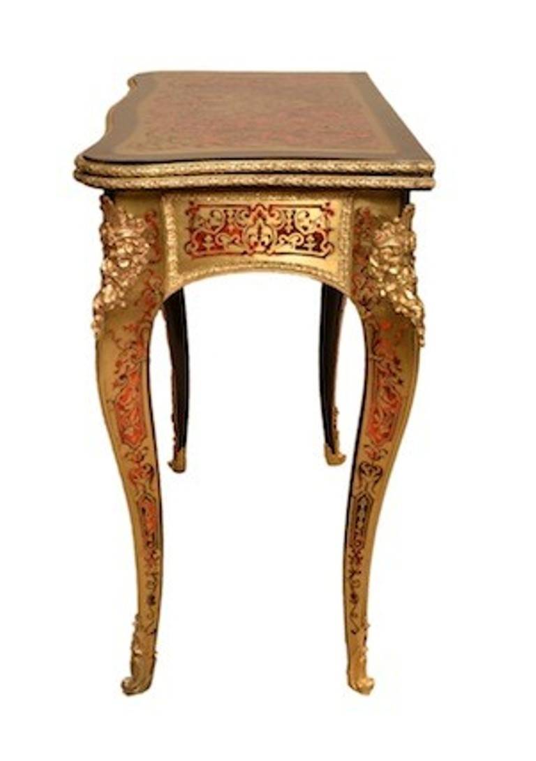 Antique French Boulle Tortoiseshell Card Table In Excellent Condition In London, GB