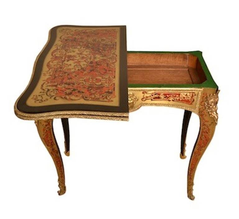 19th Century Antique French Boulle Tortoiseshell Card Table