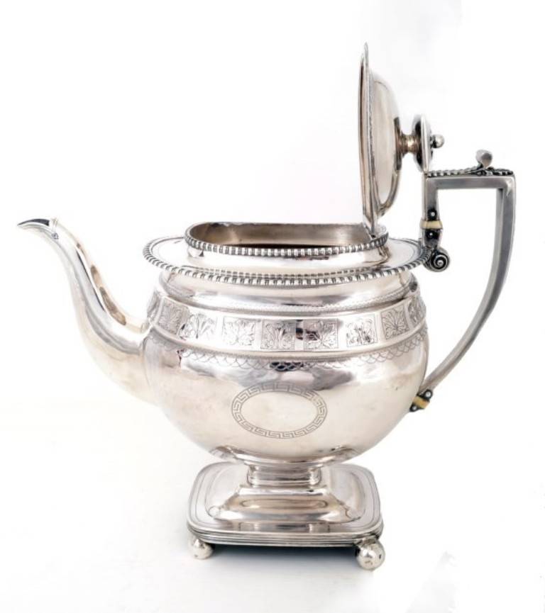 19th Century Antique George III Silver Coffee Pot