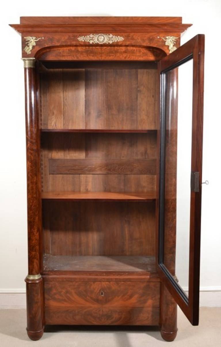 Antique French Empire Mahogany Bookcase c.1820 1