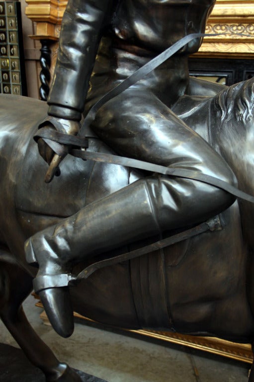 Magnificent Life Size Horse and Jockey Bronze 5