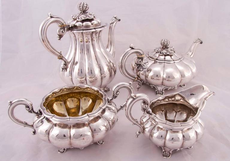 William IV Antique Silver, Four Piece Tea and Coffee Set