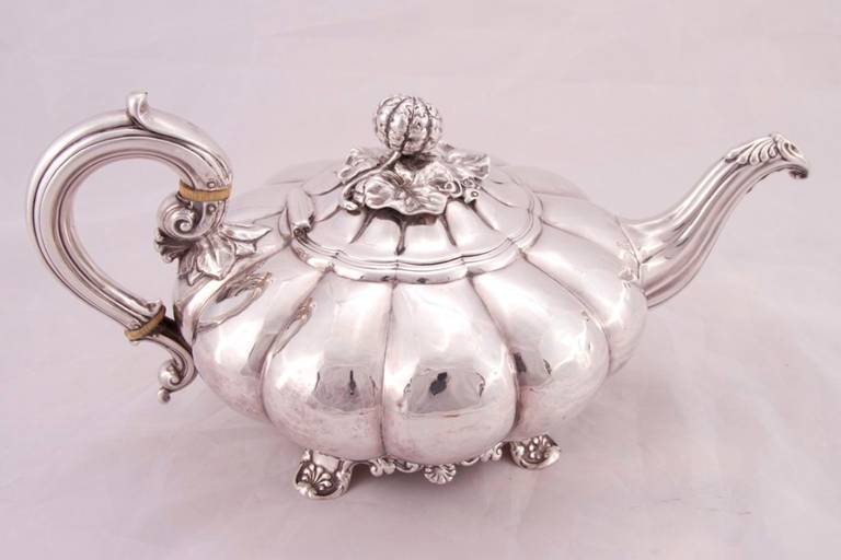 English Antique Silver William IV, Three Piece Tea Set, 1828