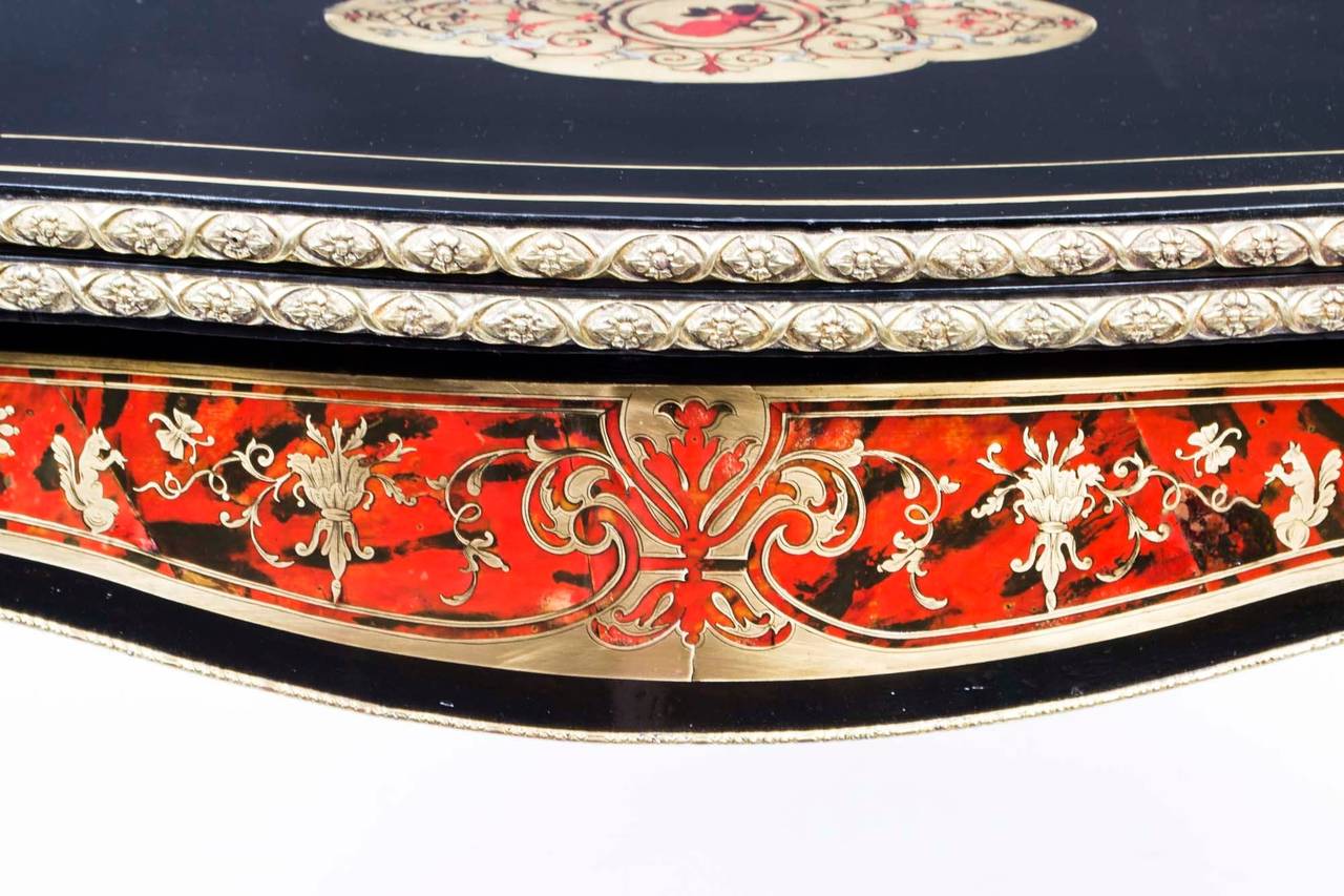 Antique French Boulle and Tortoiseshell Card Table, circa 1860 4