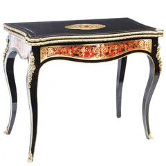 Antique French Boulle and Tortoiseshell Card Table, circa 1860