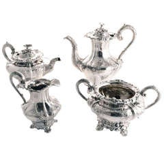 Antique English Silver Tea 
Coffee Set London 1860
