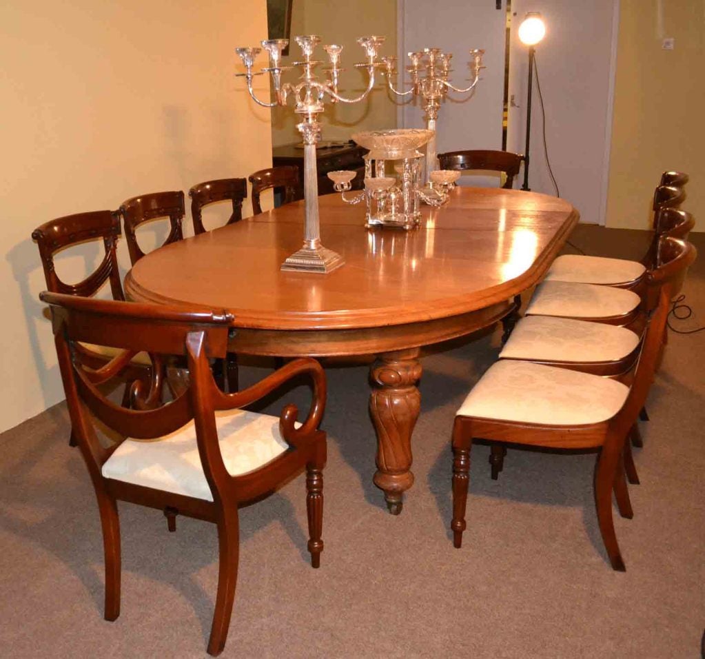 Antique Victorian Dining Table & 10 chairs circa 1860 1
